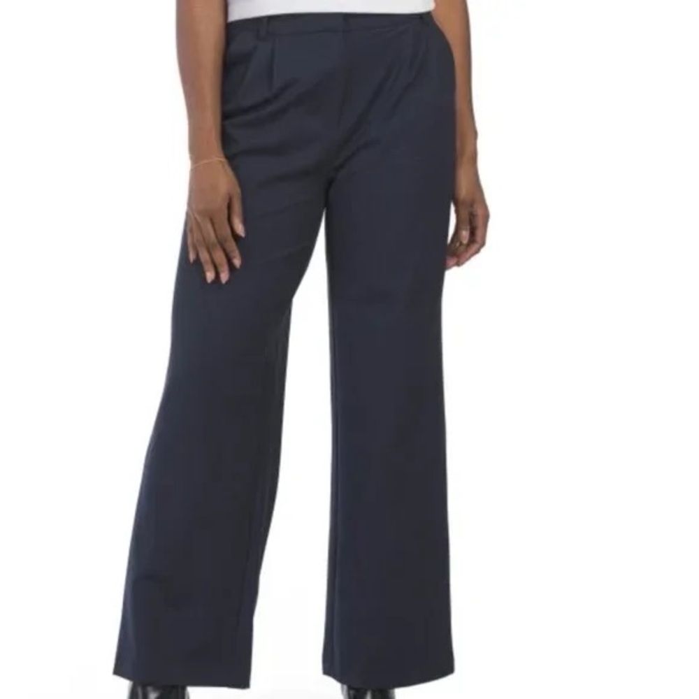 Nanette Lepore super by stretch navy flare leg high waist trouser pants